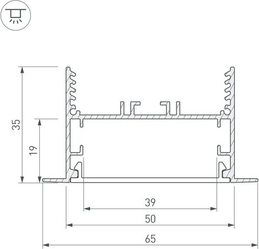 Угол профиля для светодиодной ленты Arlight SL-LINIA65-F внутренний / 030124