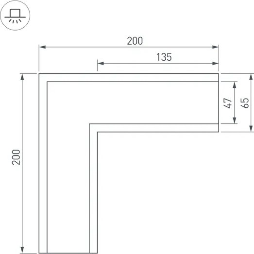 Угол профиля для светодиодной ленты Arlight SL-LINIA65-F / 030126