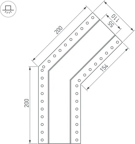 Угол профиля для светодиодной ленты Arlight SL-LINIA55-FANTOM-135 / 030129