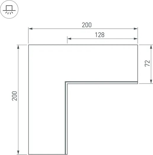 Угол профиля для светодиодной ленты Arlight SL-LINIA55-FANTOM внутренний / 030130