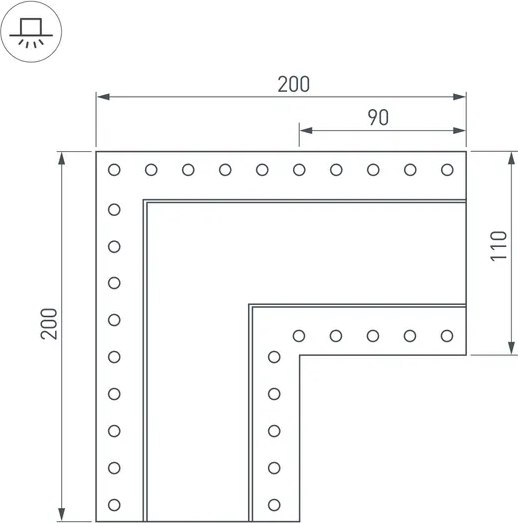 Угол профиля для светодиодной ленты Arlight SL-LINIA55-FANTOM / 030132