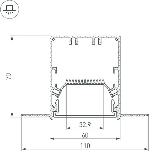 Угол профиля для светодиодной ленты Arlight SL-LINIA55-FANTOM / 030132