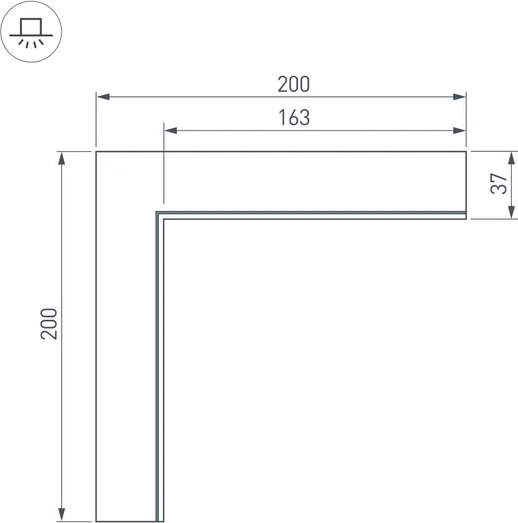 Угол профиля для светодиодной ленты Arlight SL-LINIA45-FANTOM внутренний / 030103
