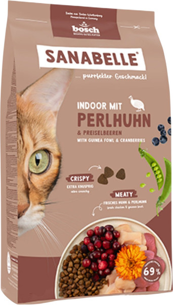 Сухой корм для кошек Bosch Petfood Sanabelle Indoor mit Perlhuhn&Preiselbeeren - фото