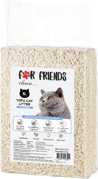 Наполнитель для туалета For Friends Tofu Natural / TUZ903 - фото