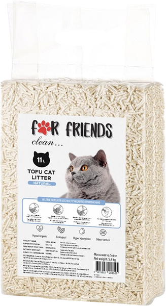 Наполнитель для туалета For Friends Tofu Natural / TUZ905 - фото