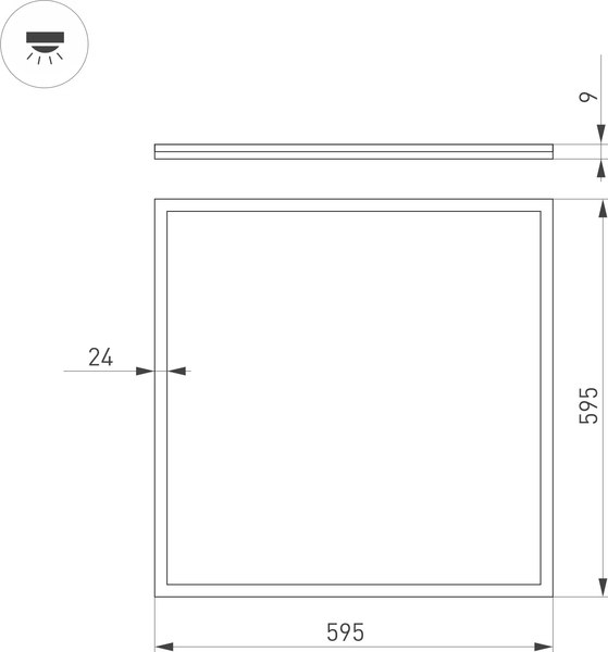 Панель светодиодная Arlight DL-INTENSO-S600x600-40W Warm3000 WH / 038430