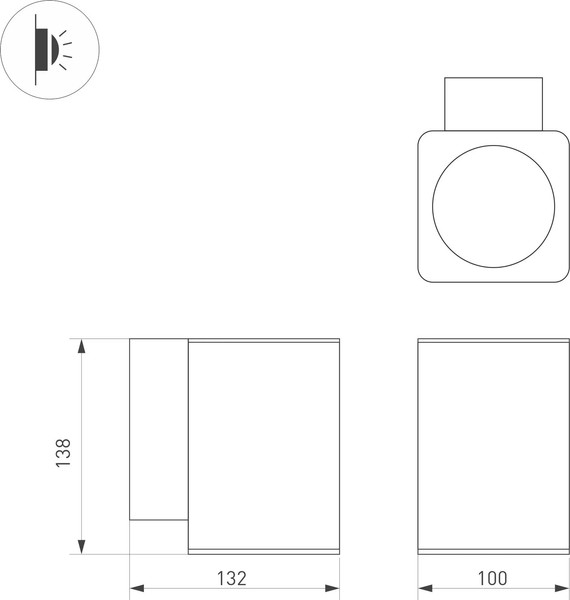 Бра уличное Arlight LGD-EVO-WALL-S100x100-12W Warm3000 GR / 046193