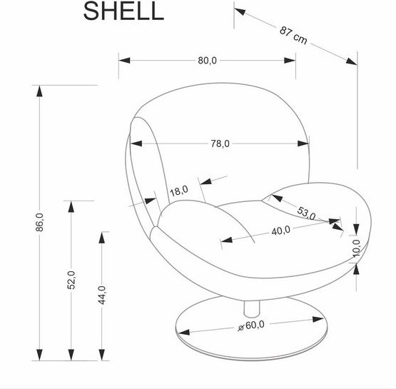 Кресло мягкое Halmar Shell