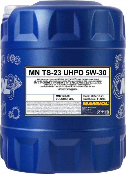 Моторное масло Mannol TS-23 UHPD 5W30 CK-4 / 7123 - фото