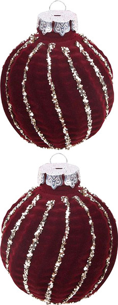 Набор шаров новогодних Волшебная страна Бургунди / 110454 - фото