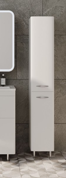 Шкаф-пенал для ванной Symbolite Каре 30 L Line Plus с корзиной - фото