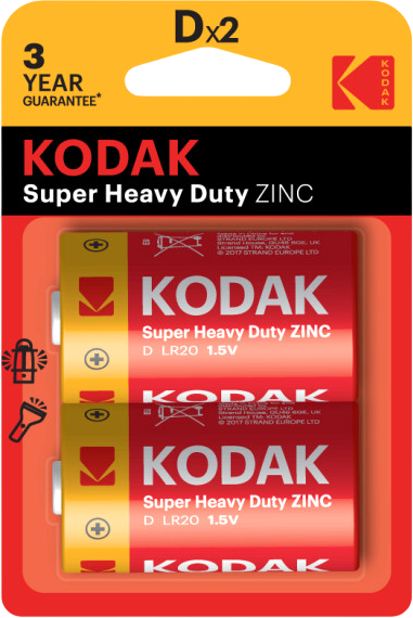 Комплект батареек Kodak Extra Heavy Duty R20-2BL KDHZ-2 - фото