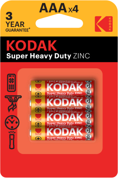 Комплект батареек Kodak Extra Heavy Duty R03-4BL K3AHZ-4 - фото