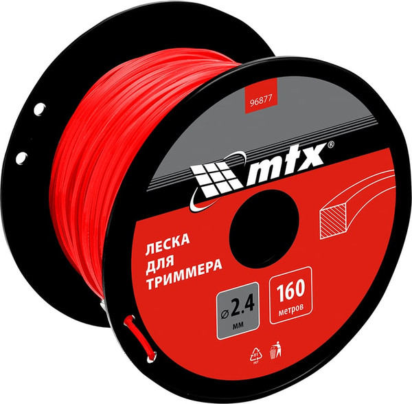 Леска для триммера MTX Квадрат 2.4мм / 96877 - фото