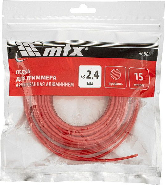 Леска для триммера MTX Армированная алюминием круглая 2.4мм / 96885