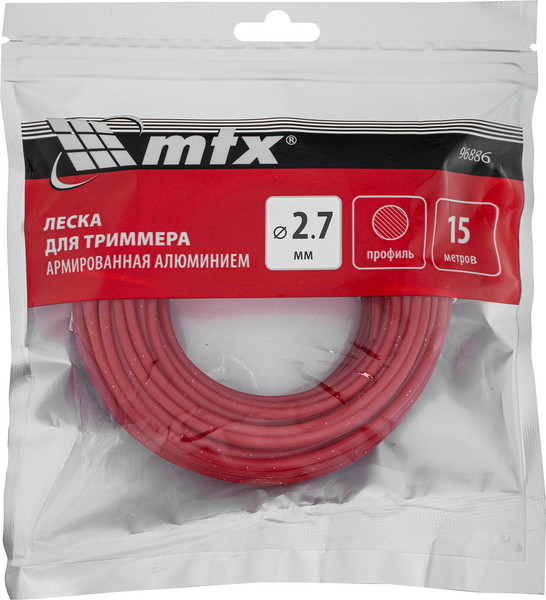Леска для триммера MTX Армированная алюминием круглая 2.7мм / 96886