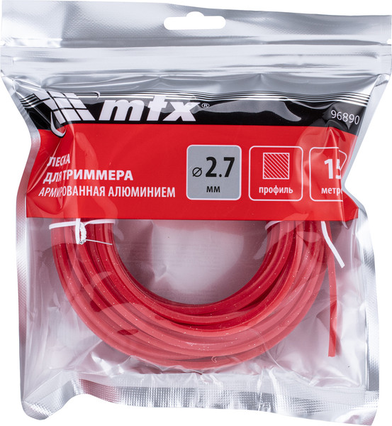 Леска для триммера MTX Армированная алюминием квадрат 2.7мм / 96890