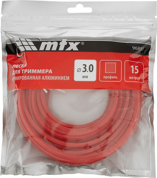 Леска для триммера MTX Армированная алюминием квадрат 3мм / 96891
