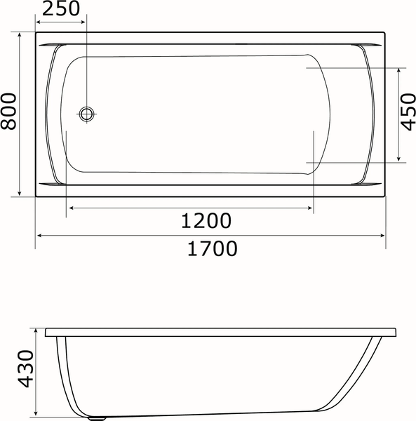 Ванна акриловая 1Марка Modern 170x80
