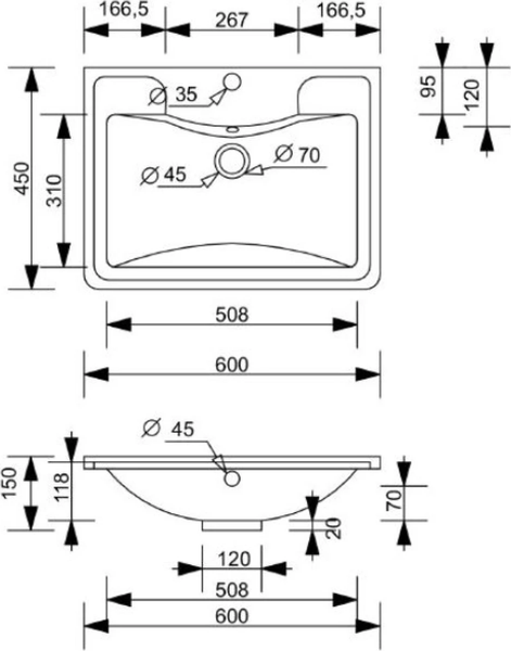 Умывальник Symbolite Атлантик 60