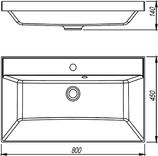 Умывальник Symbolite Asti 80x45