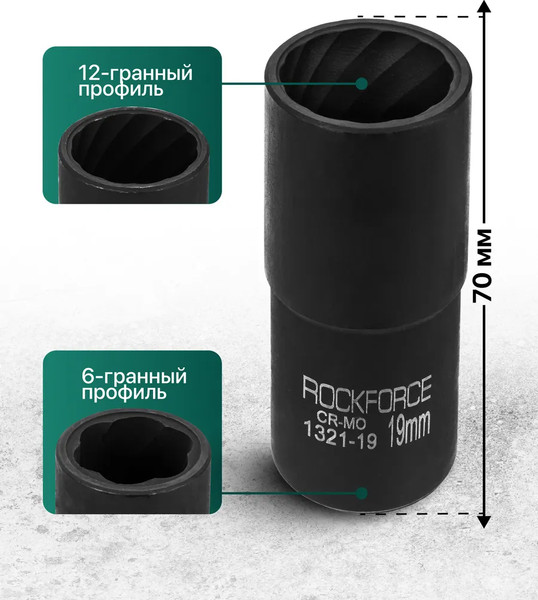 Головка слесарная RockForce RF-1321-19