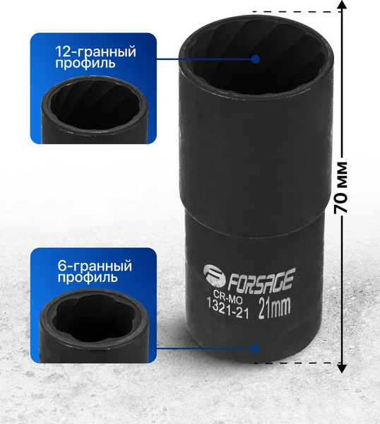 Головка слесарная Forsage F-1321-21
