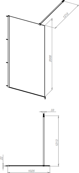 Душевая стенка Triton Плано-Блэк 100х200