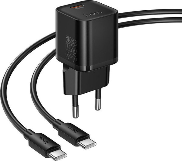 Адаптер питания сетевой Hoco N66 + кабель Type-C-Type-C - фото