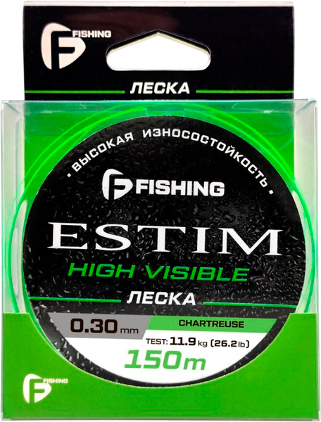 Леска монофильная F-Fishing Estim Neon 150м 0.30мм 11.9кг/26.2lb / FENC-030 - фото