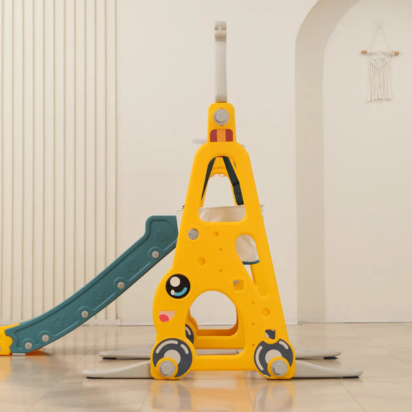 Горка-комплекс UNIX Kids Funny Car с качелями / ppslsw138yel