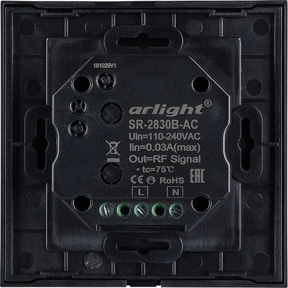 Выключатель Arlight Sens SR-2830B-AC-RF-IN Black / 021062