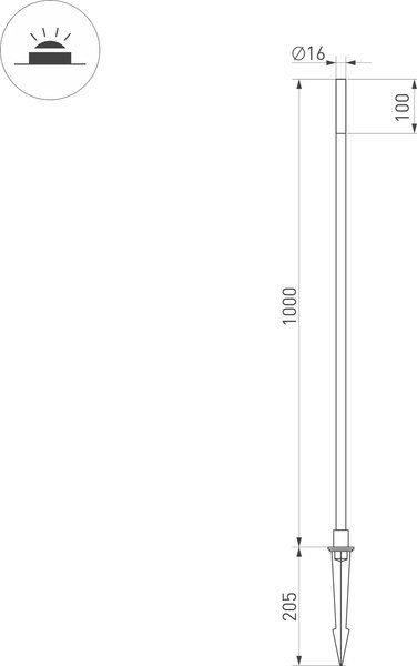 Светильник уличный Arlight KT-CANNA-L1000-1W Warm3000 DG / 034163
