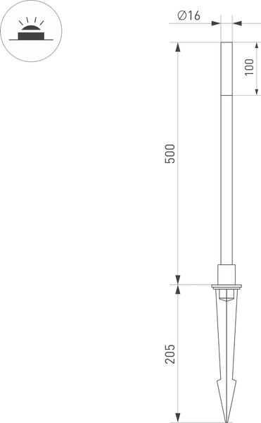 Светильник уличный Arlight KT-CANNA-L500-1W Warm3000 DG / 034161