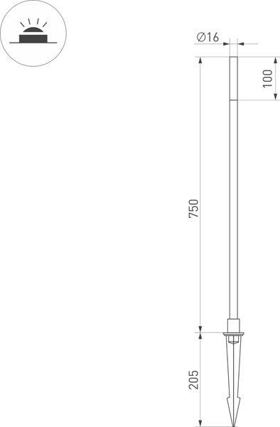 Светильник уличный Arlight KT-CANNA-L750-1W Warm3000 DG / 034162