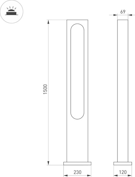 Фонарь уличный Arlight LGD-MUSE-BOLL-H1500-18W Warm3000 DG / 035395