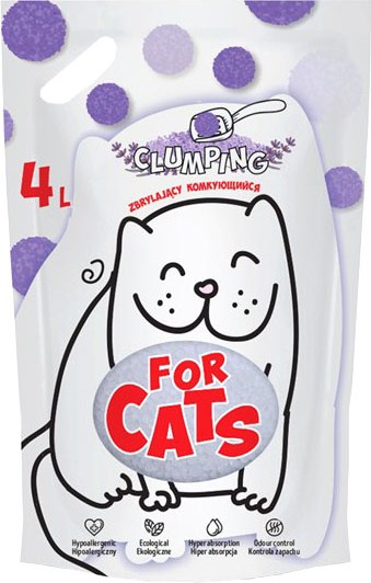 Наполнитель для туалета For Cats Силикагелевый комкующийся с ароматом лаванды / TUZ921 - фото