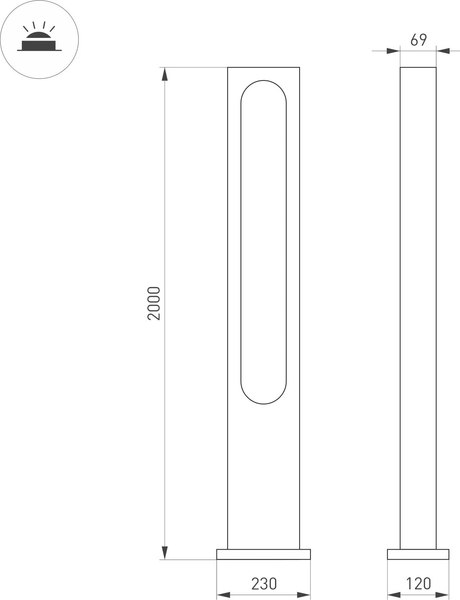Фонарь уличный Arlight LGD-MUSE-BOLL-H2000-18W Warm3000 DG / 037522