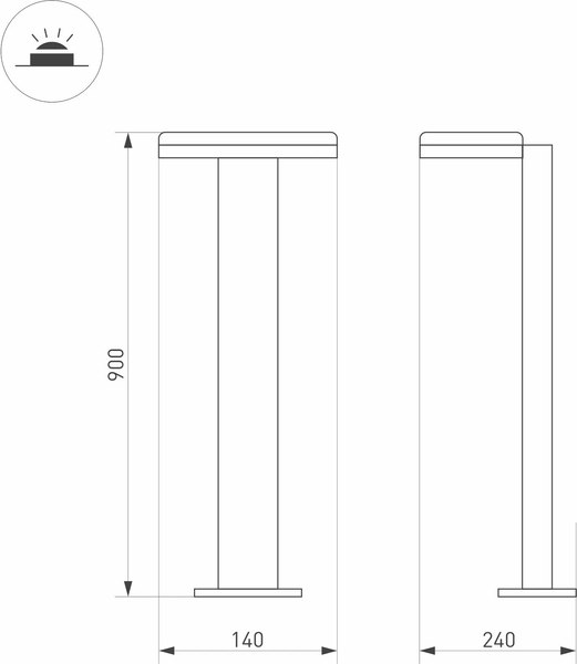Светильник уличный Arlight LGD-TENT-BOLL-H900-9W Warm3000 GR / 029978