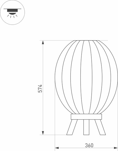 Светильник уличный Arlight LGD-PEARL-BOLL-H574-12W Warm3000 GR / 030005