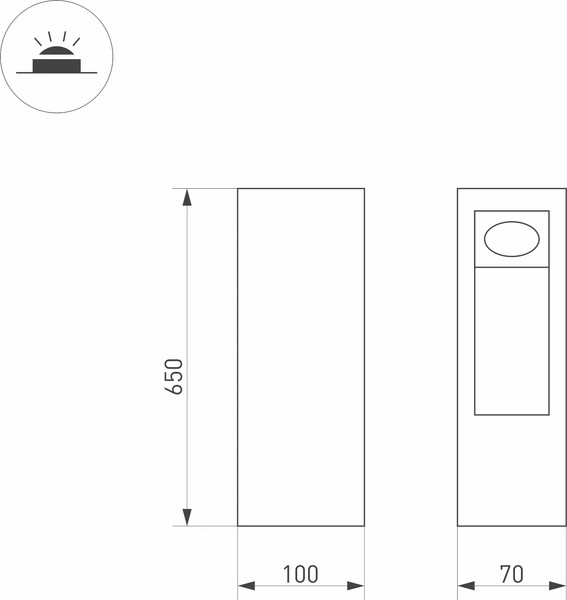 Светильник уличный Arlight LGD-MARK-BOLL-H650-7W Warm3000 GR / 029965