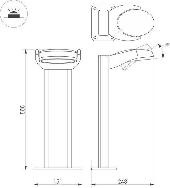 Светильник уличный Arlight LGD-EYE-BOLL-H500-6W Warm3000 GR / 029982