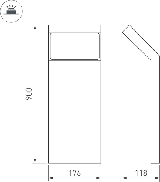 Светильник уличный Arlight LGD-ECRAN-BOLL-H900-9W Warm3000 GR / 029992