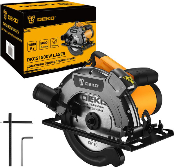Дисковая пила Deko DKCS1800W Laser / 086-1012 - фото