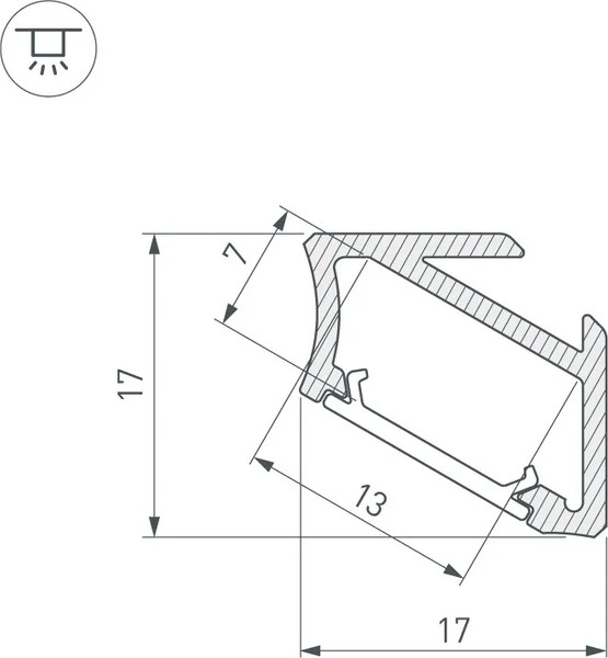 Профиль для светодиодной ленты Arlight ALM-V60-2020 ANOD / 026693(1)