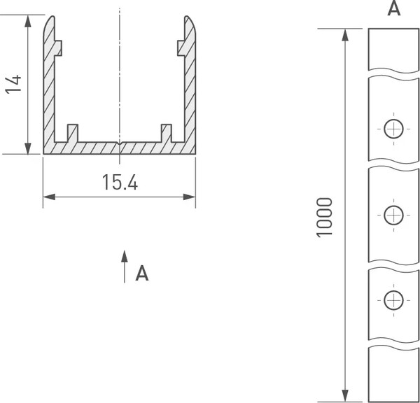 Профиль для светодиодной ленты Arlight ARL-MOONLIGHT-1213-1000 ANOD / 025553