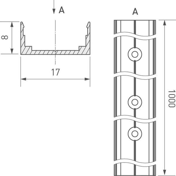 Профиль для светодиодной ленты Arlight ARL-MOONLIGHT-1516-1000 ANOD / 029829