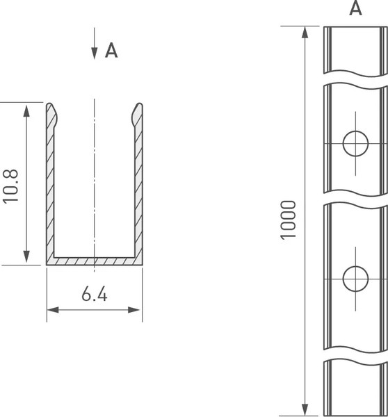Профиль для светодиодной ленты Arlight AURORA-1206-1000 ANOD / 039355