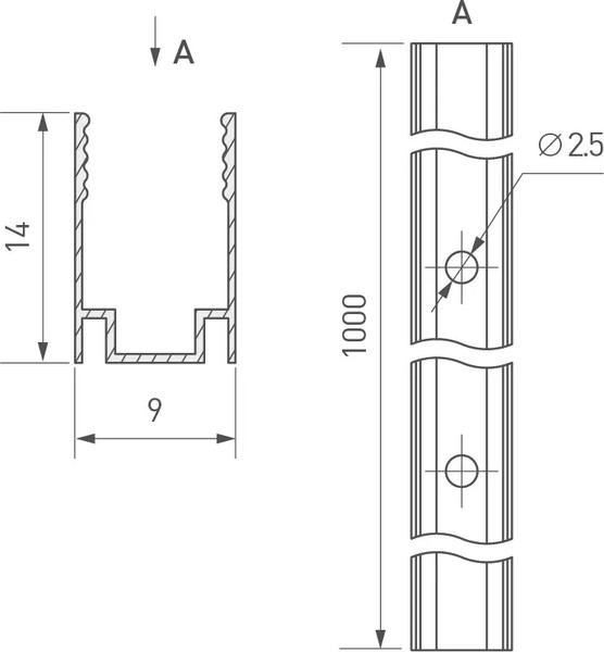 Профиль для светодиодной ленты Arlight AURORA-1608-1000 ANOD / 039358